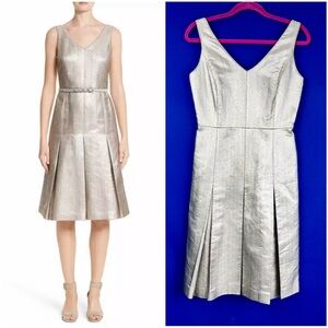 👗🔱|•LAFAYETTE 148 NEW YORK•| Lois Ceremonial Metallic Sleeveless A-Line Dr…